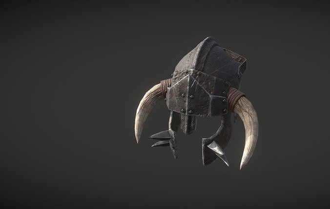 Orcish Helmet Low-poly 3D model