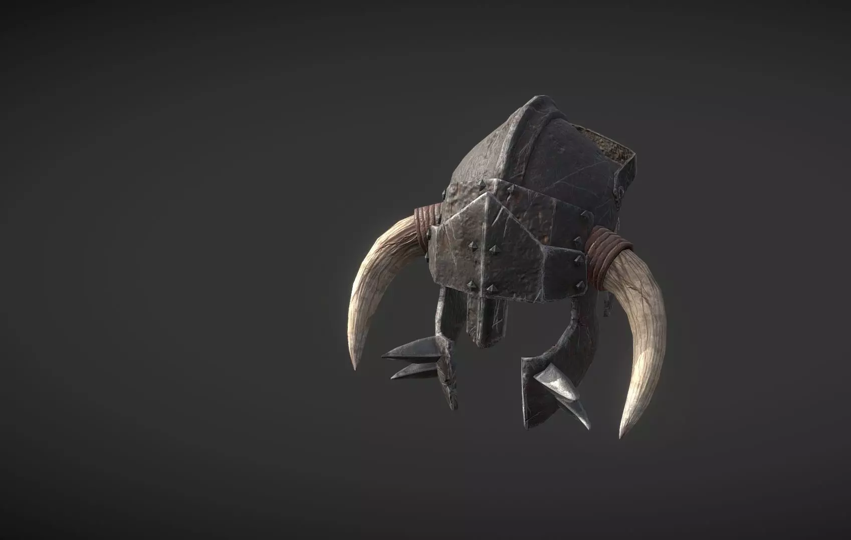 Orcish Helmet Low-poly 3D model_0