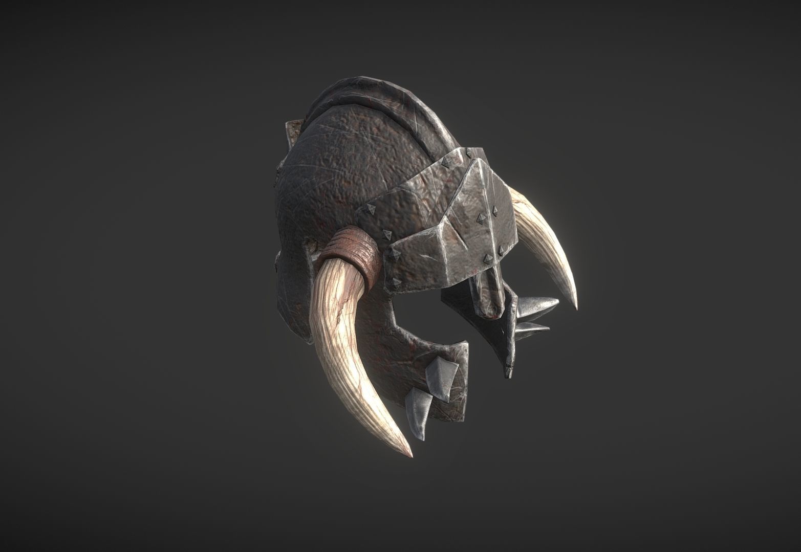 Orcish Helmet Low-poly 3D model_4