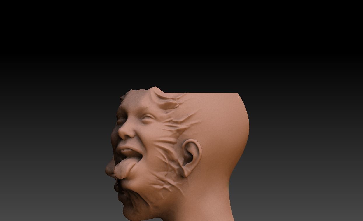 human face stylized pot 3D print model 3D print model_10