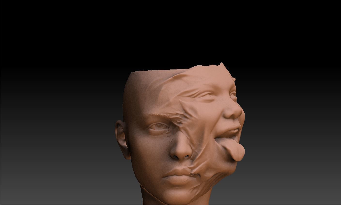 human face stylized pot 3D print model 3D print model_9