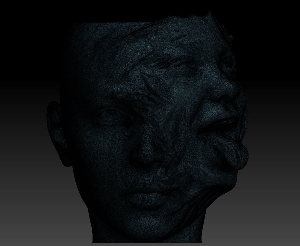 human face stylized pot 3D print model 3D print model_14