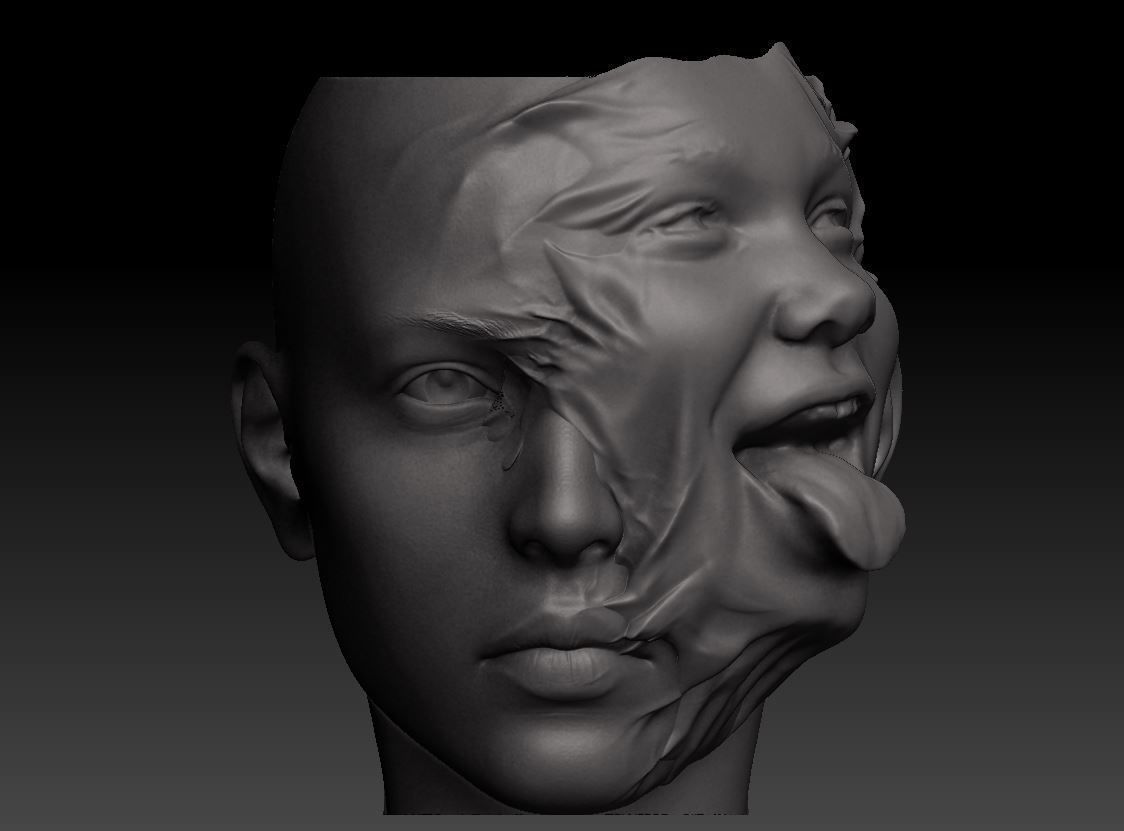 human face stylized pot 3D print model 3D print model_6