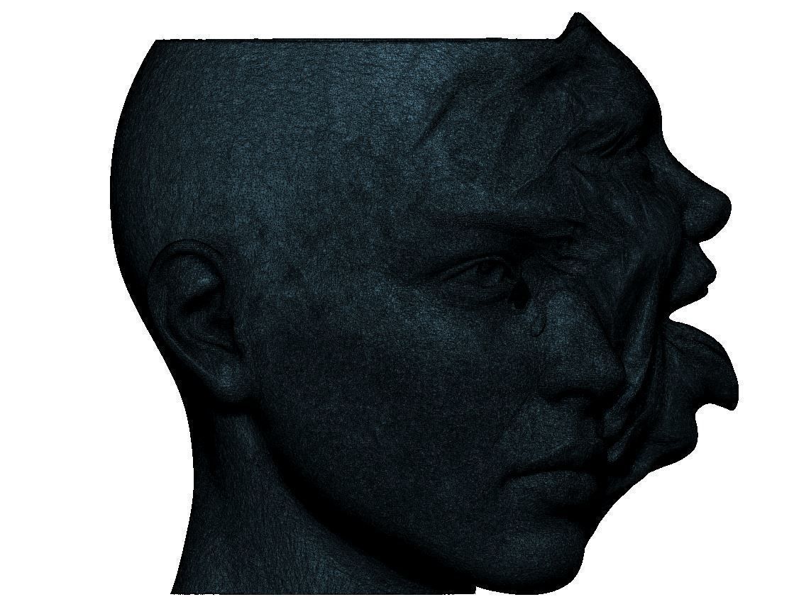 human face stylized pot 3D print model 3D print model_8