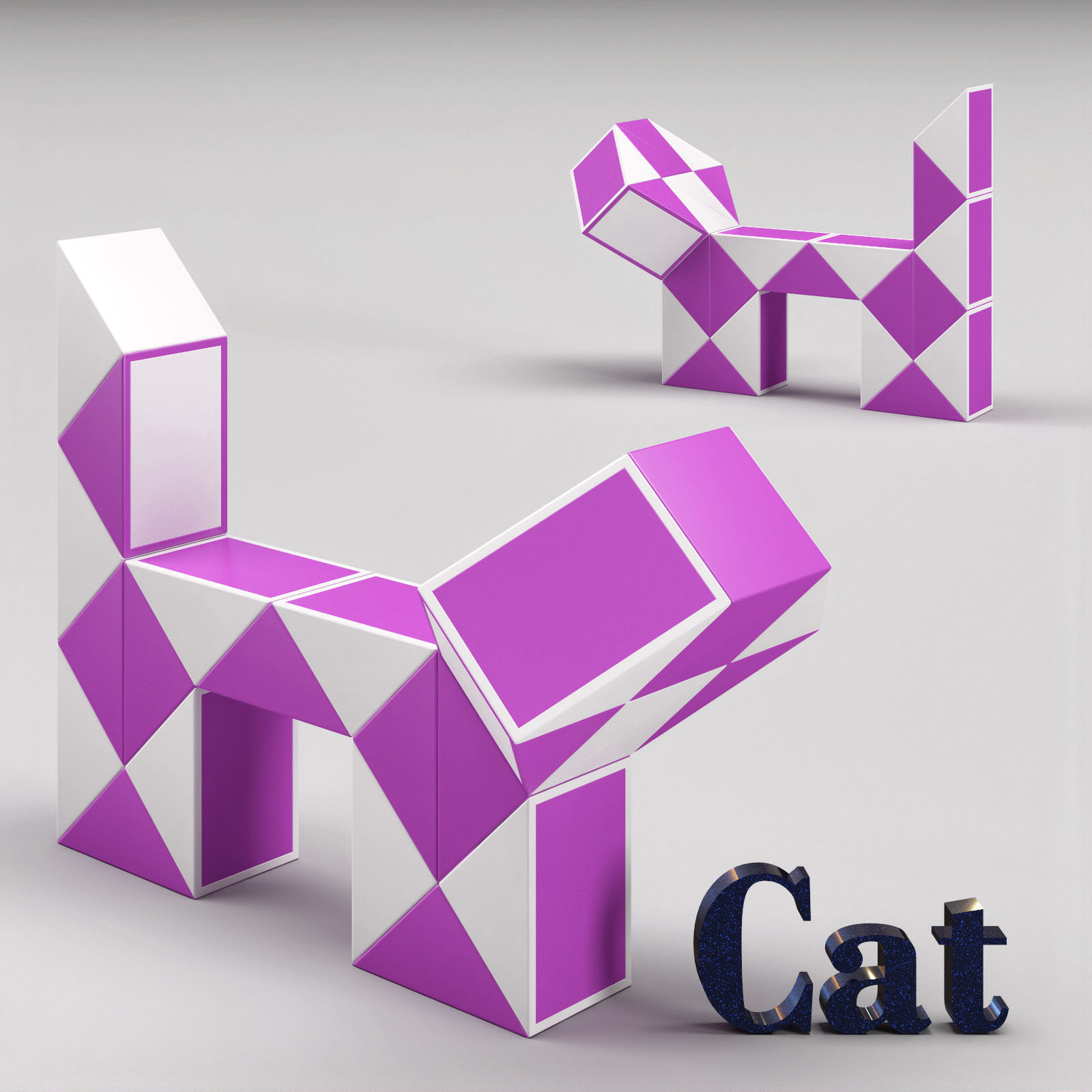 Snake puzzle collection Free 3D model_3