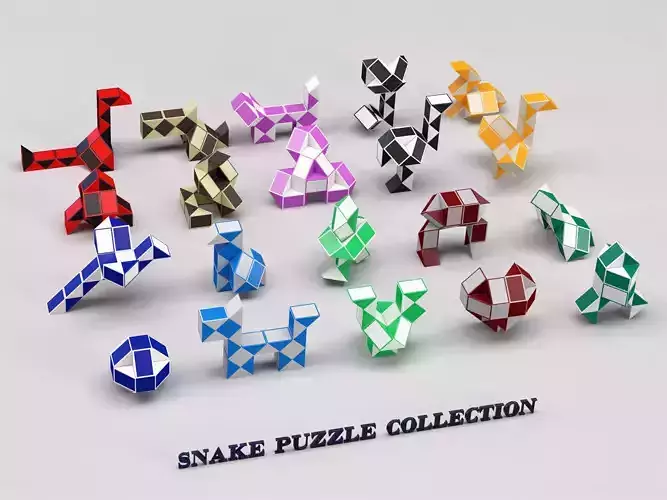 Snake puzzle collection Free 3D model