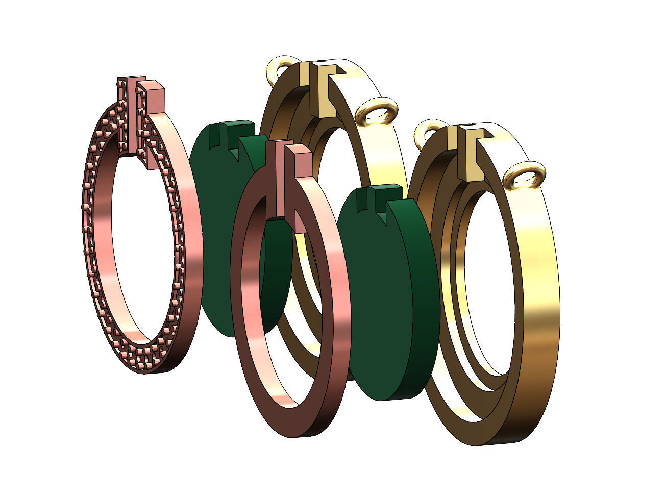 Diamond T circle pendant 3D print model_3