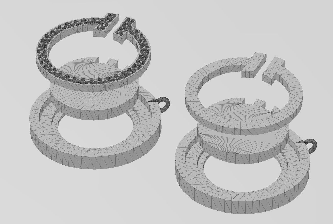 Diamond T circle pendant 3D print model_11