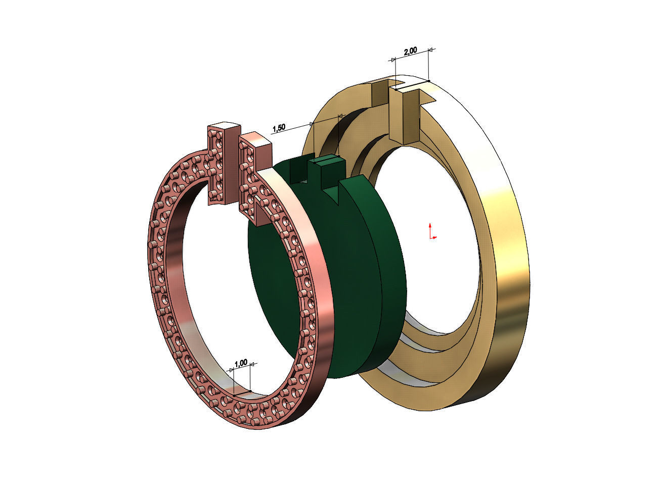 Diamond T circle pendant 3D print model_5