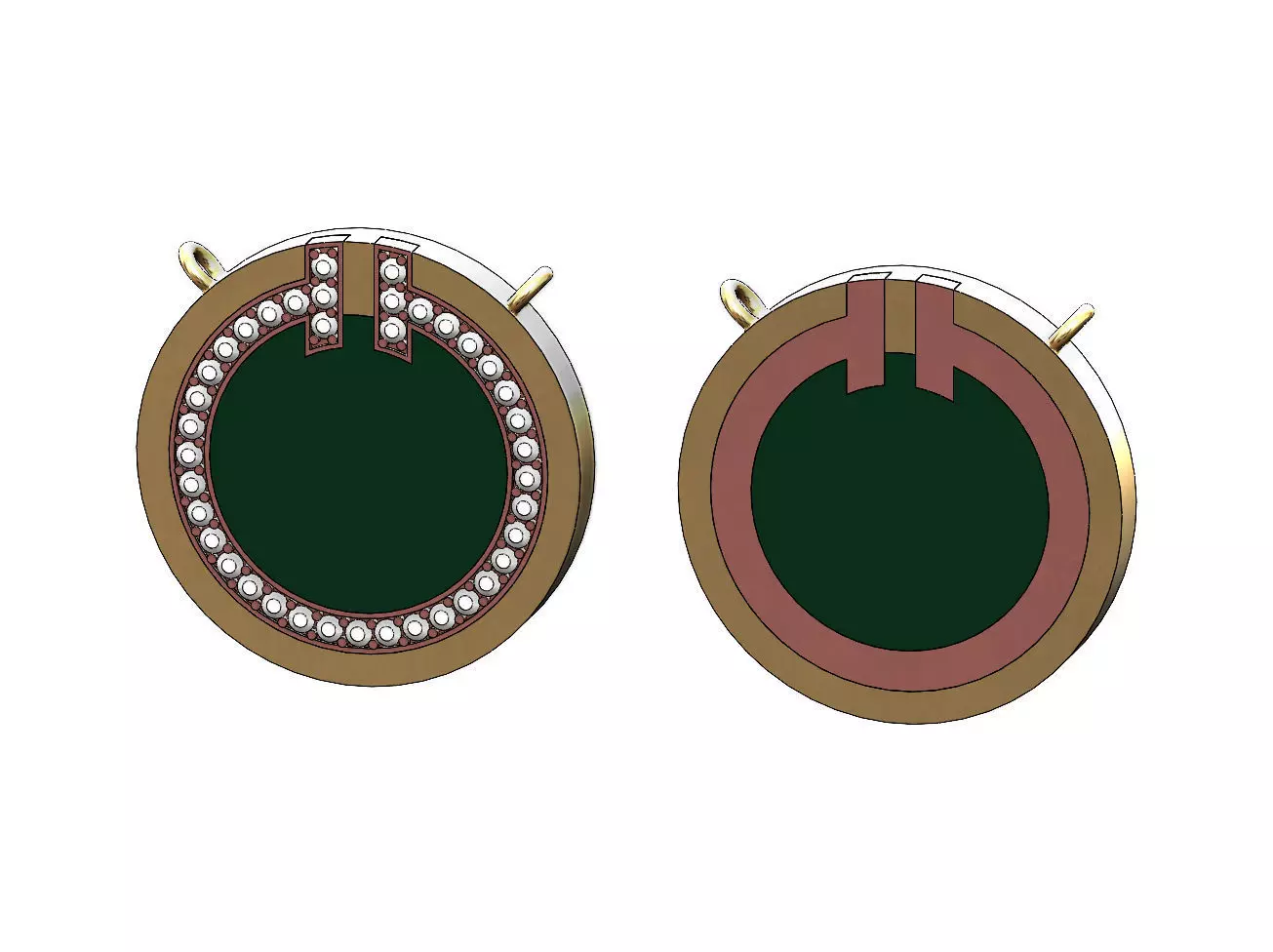 Diamond T circle pendant 3D print model_0