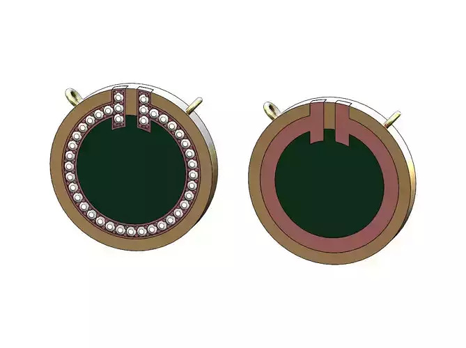 Diamond T circle pendant 