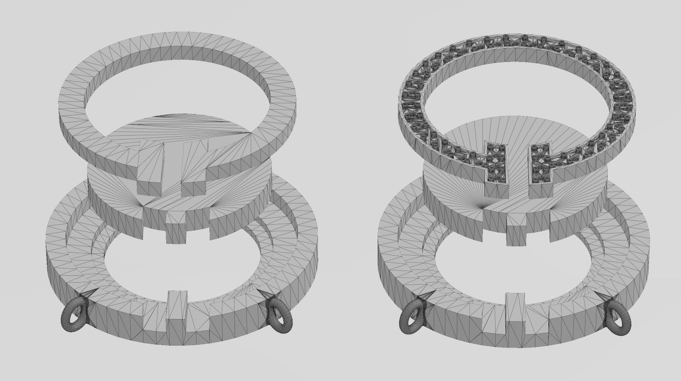 Diamond T circle pendant 3D print model_14