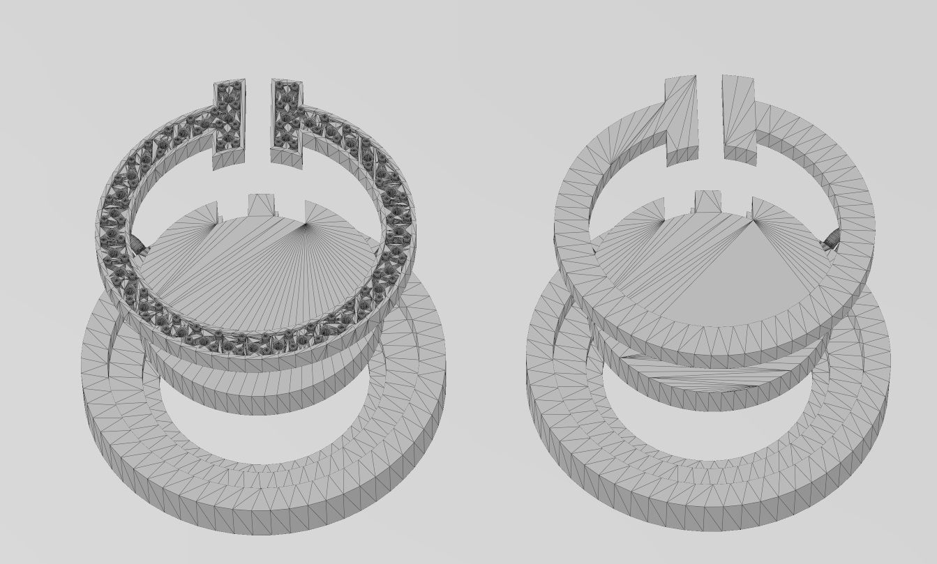 Diamond T circle pendant 3D print model_12