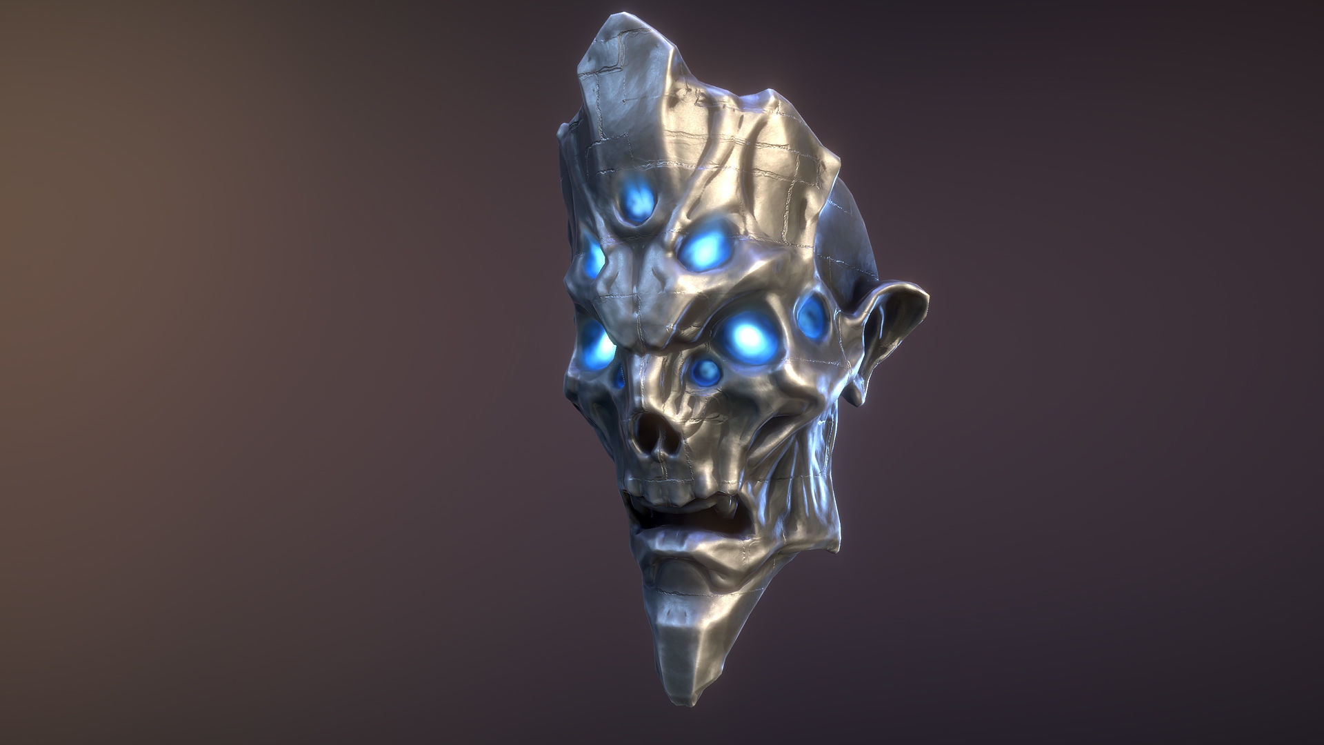 Dark arcitecture set Low-poly 3D model_8