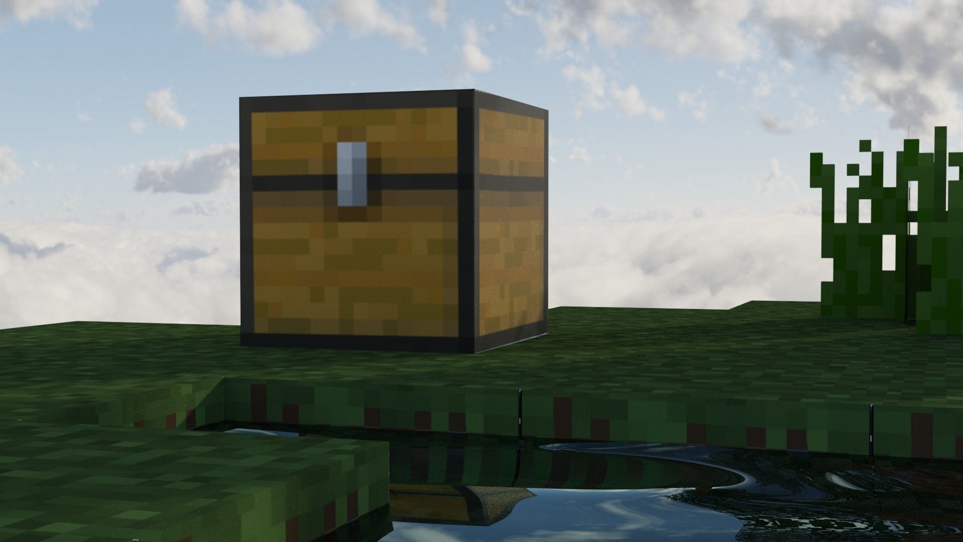 realastic Minecraft Skyblock Low-poly 3D model_1