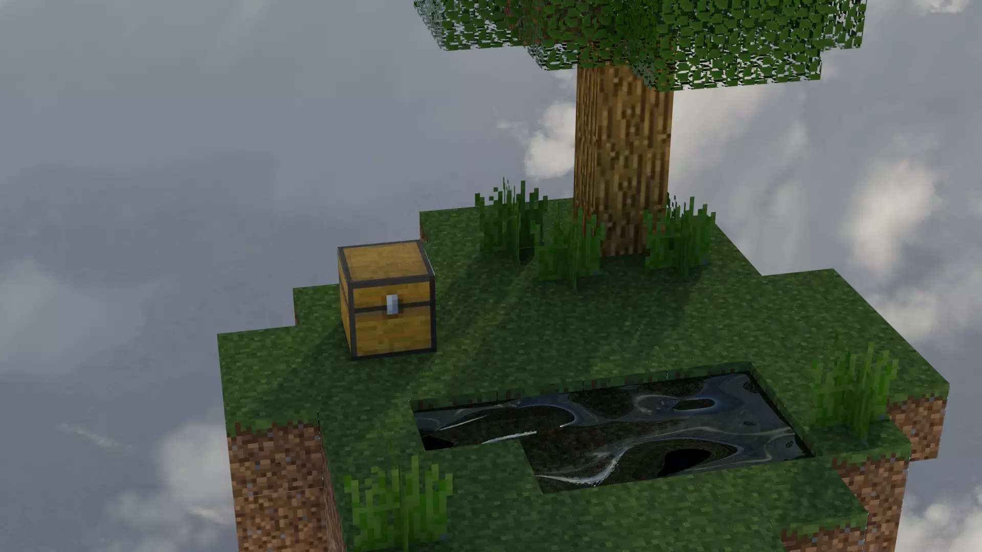 realastic Minecraft Skyblock Low-poly 3D model_0