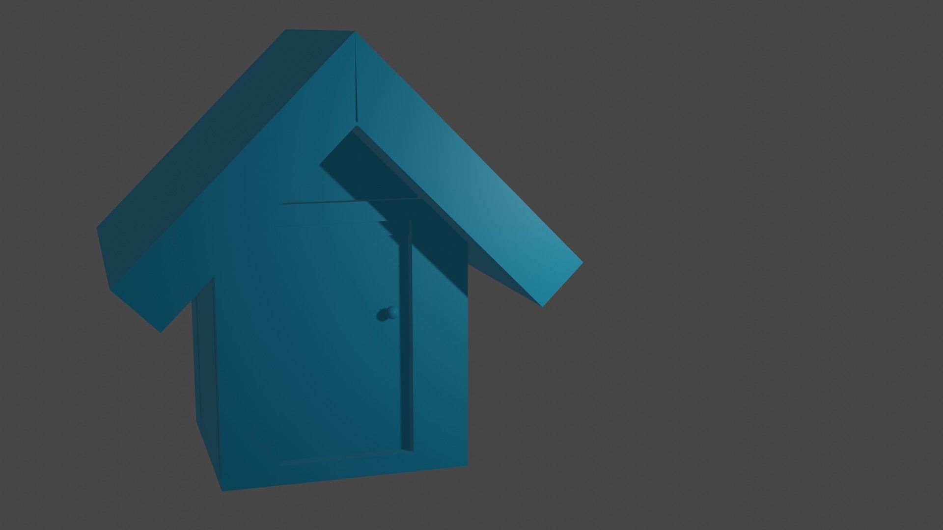 Blue House Free low-poly 3D model_1