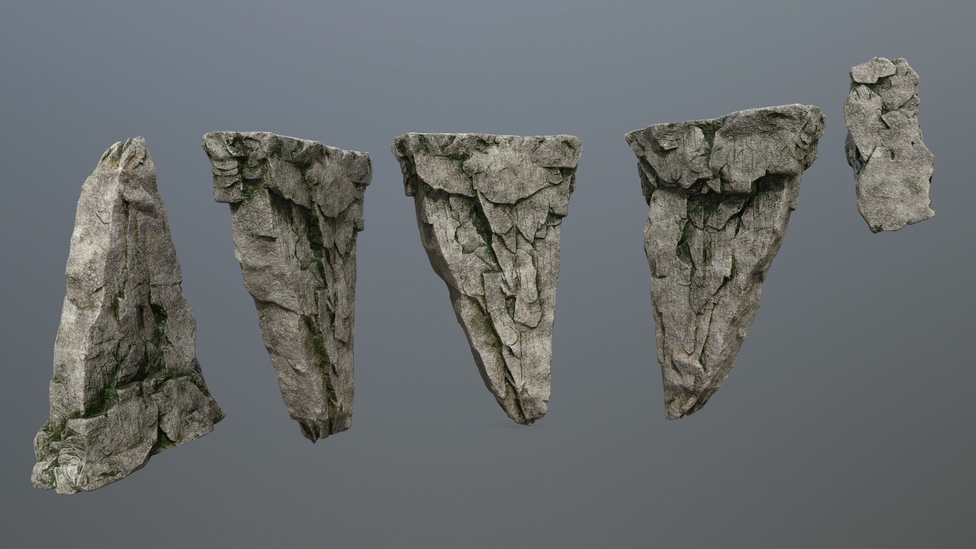 rock set Low-poly 3D model_10
