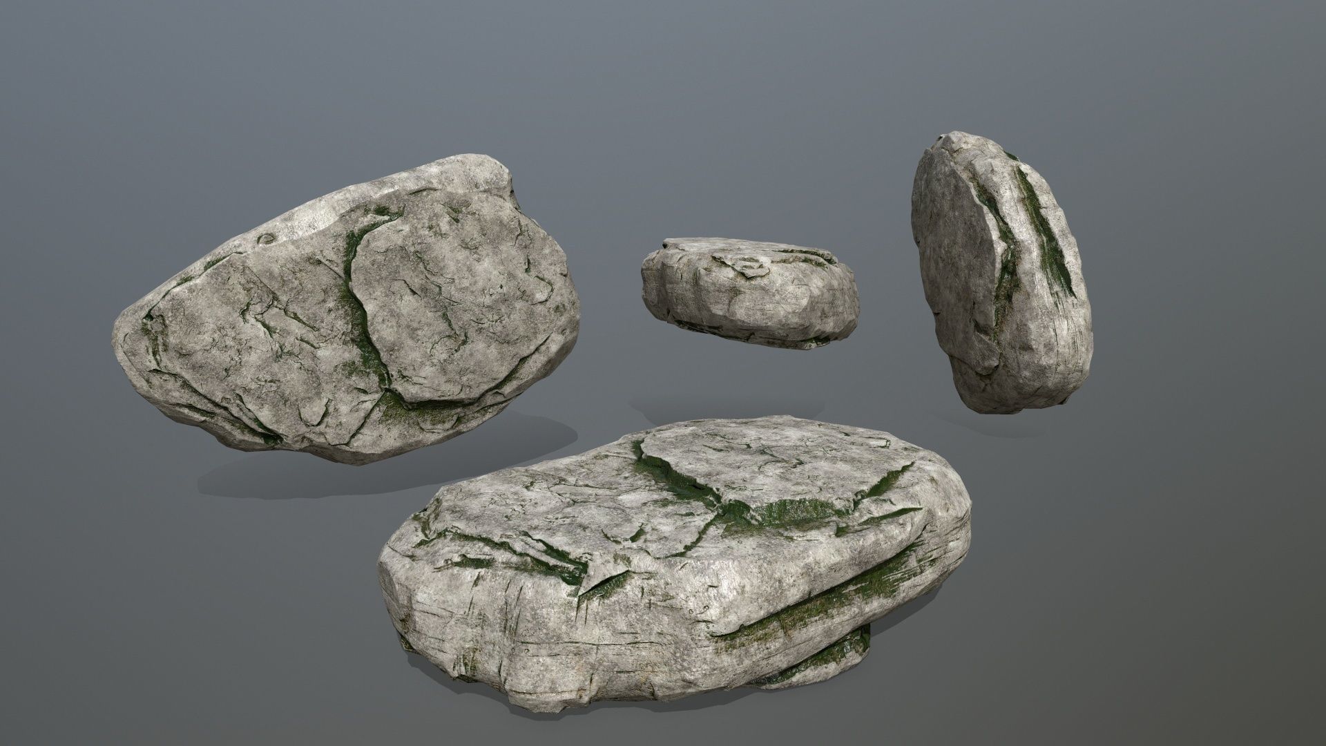 rock set Low-poly 3D model_19