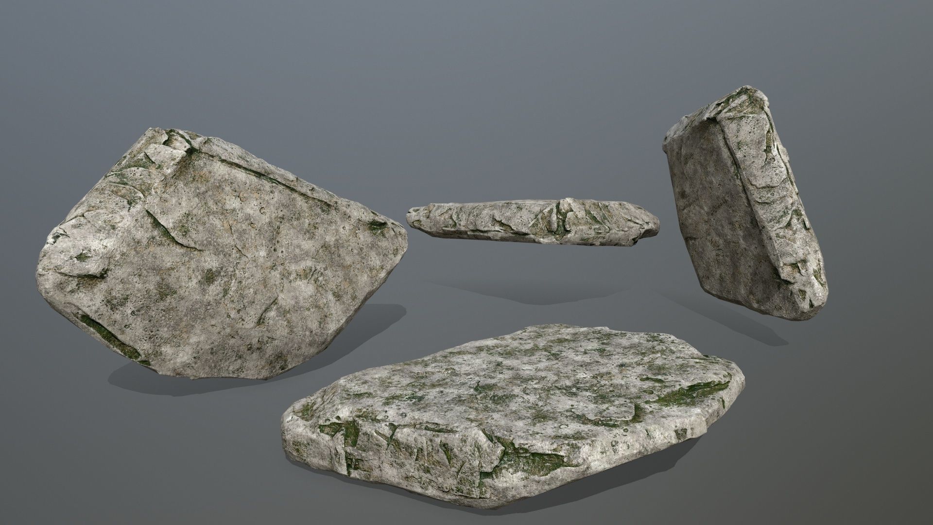 rock set Low-poly 3D model_20