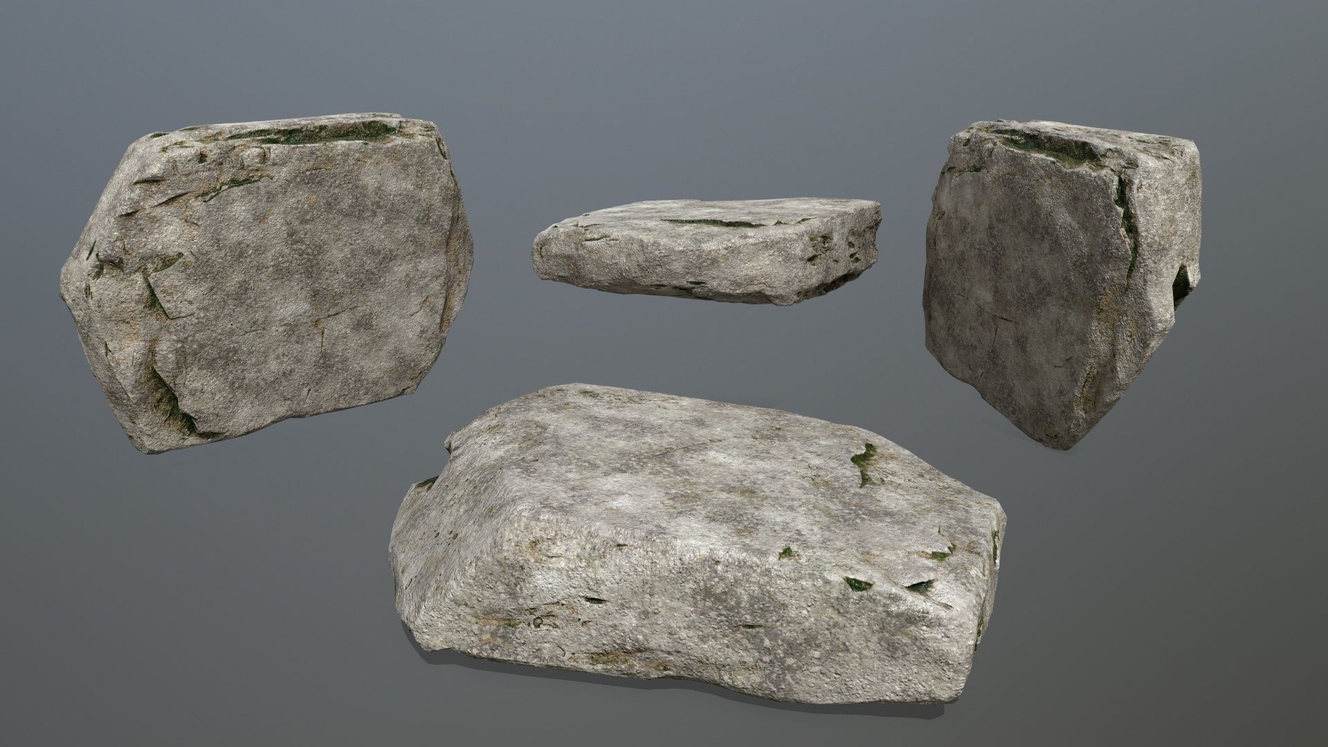 rock set Low-poly 3D model_18