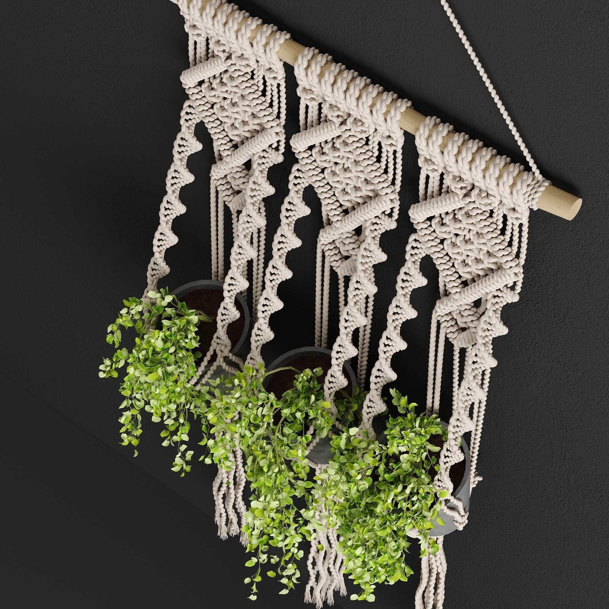 Macrame Planter 3D model_2