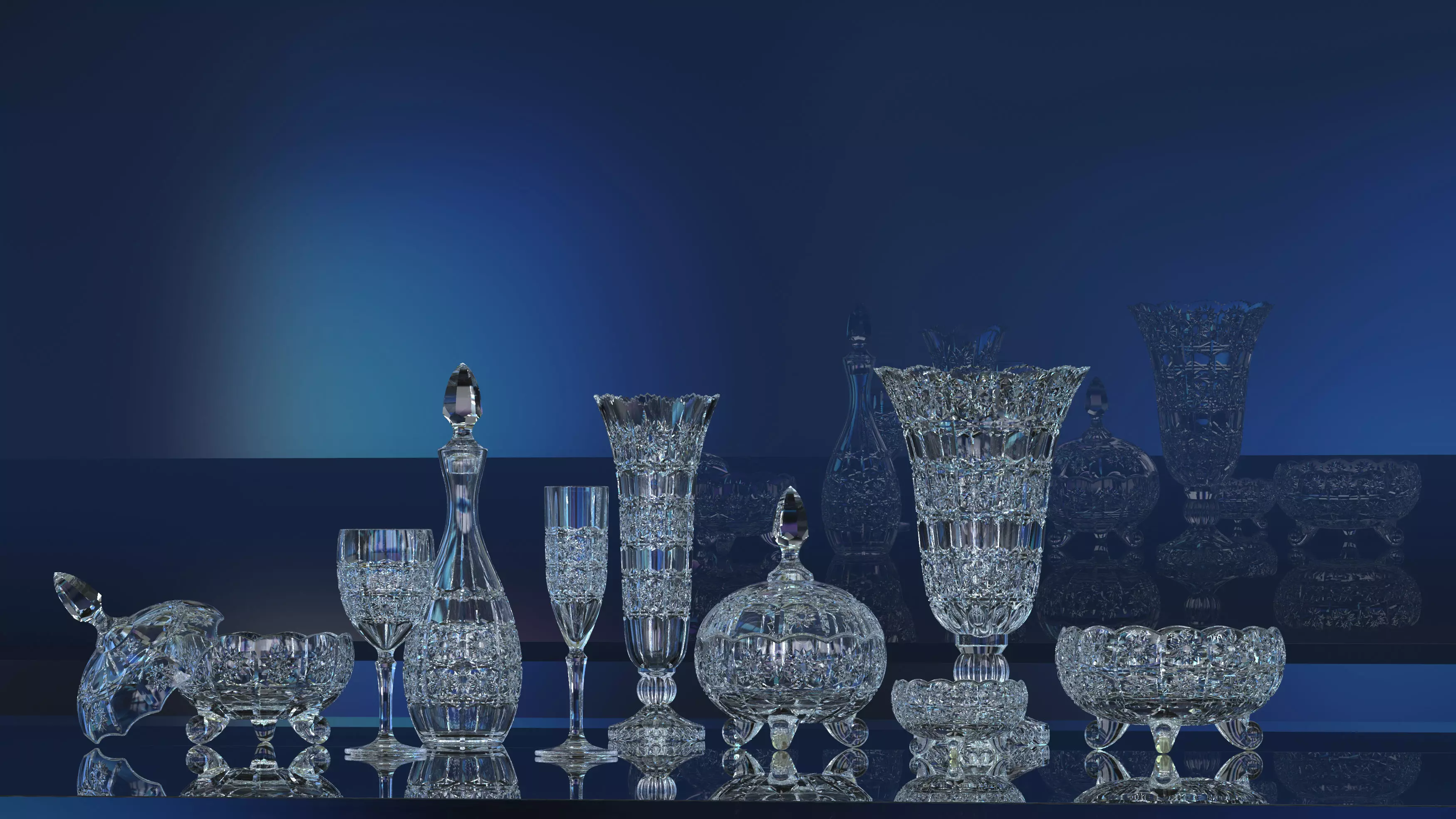 DECORE SET crystal glassware 3D print model_0