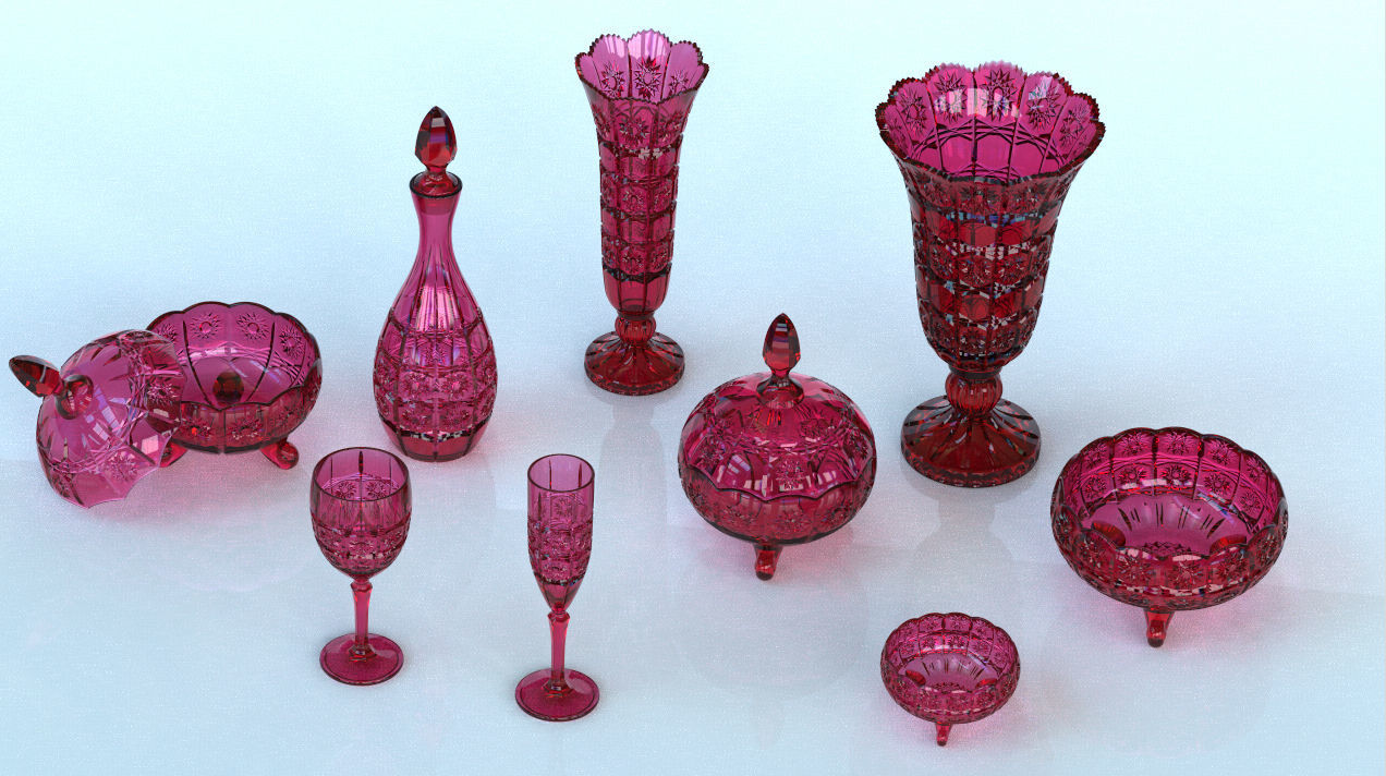 DECORE SET crystal glassware 3D print model_1