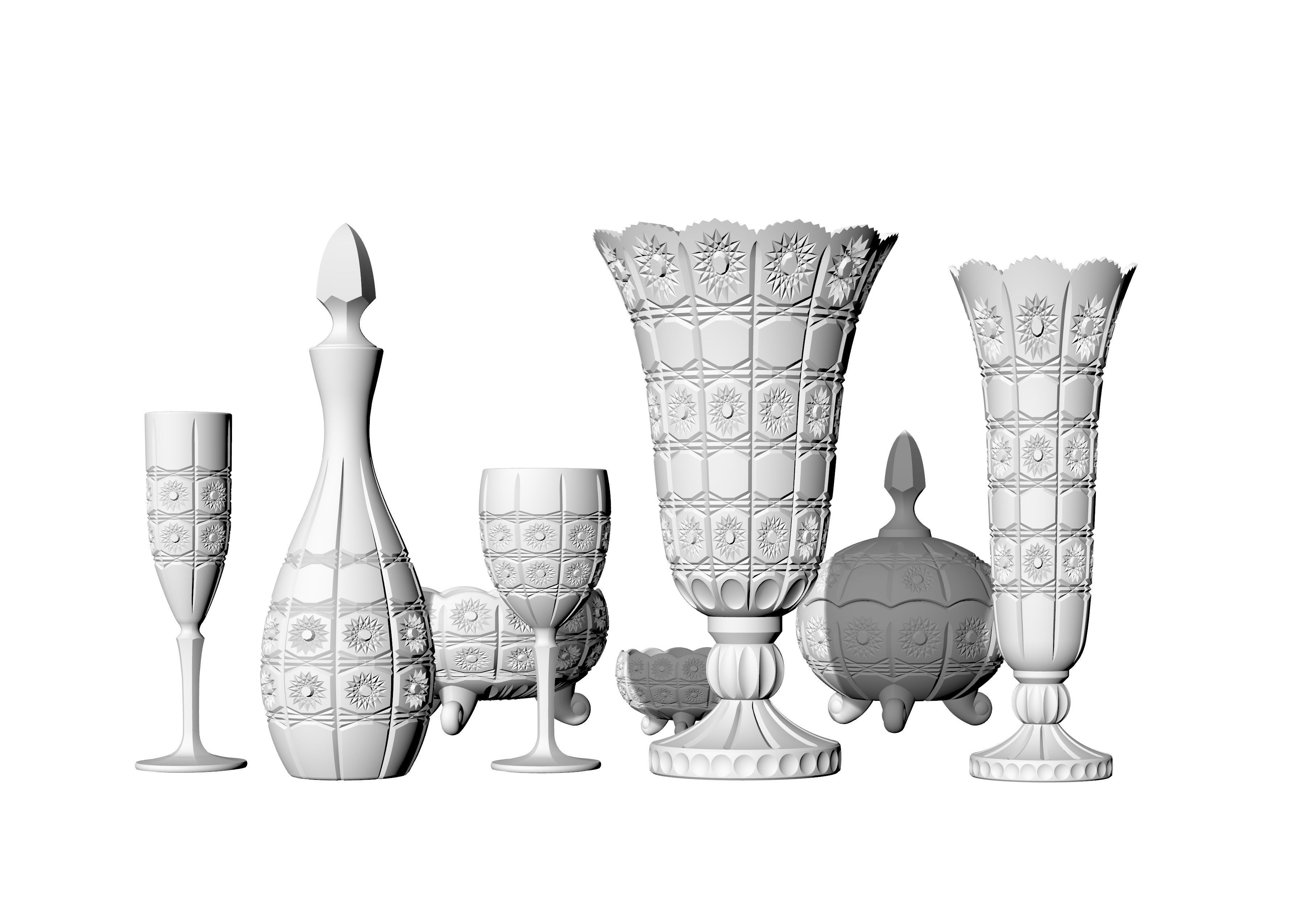 DECORE SET crystal glassware 3D print model_9