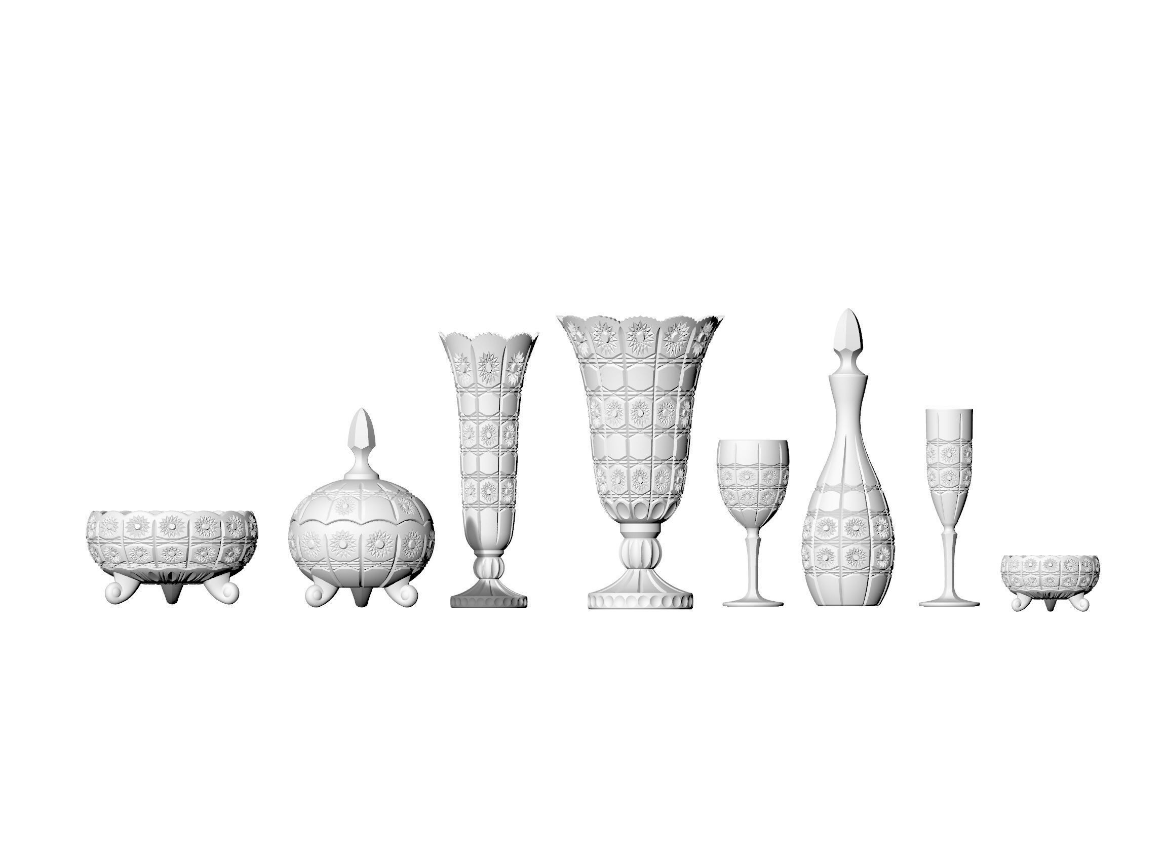 DECORE SET crystal glassware 3D print model_6