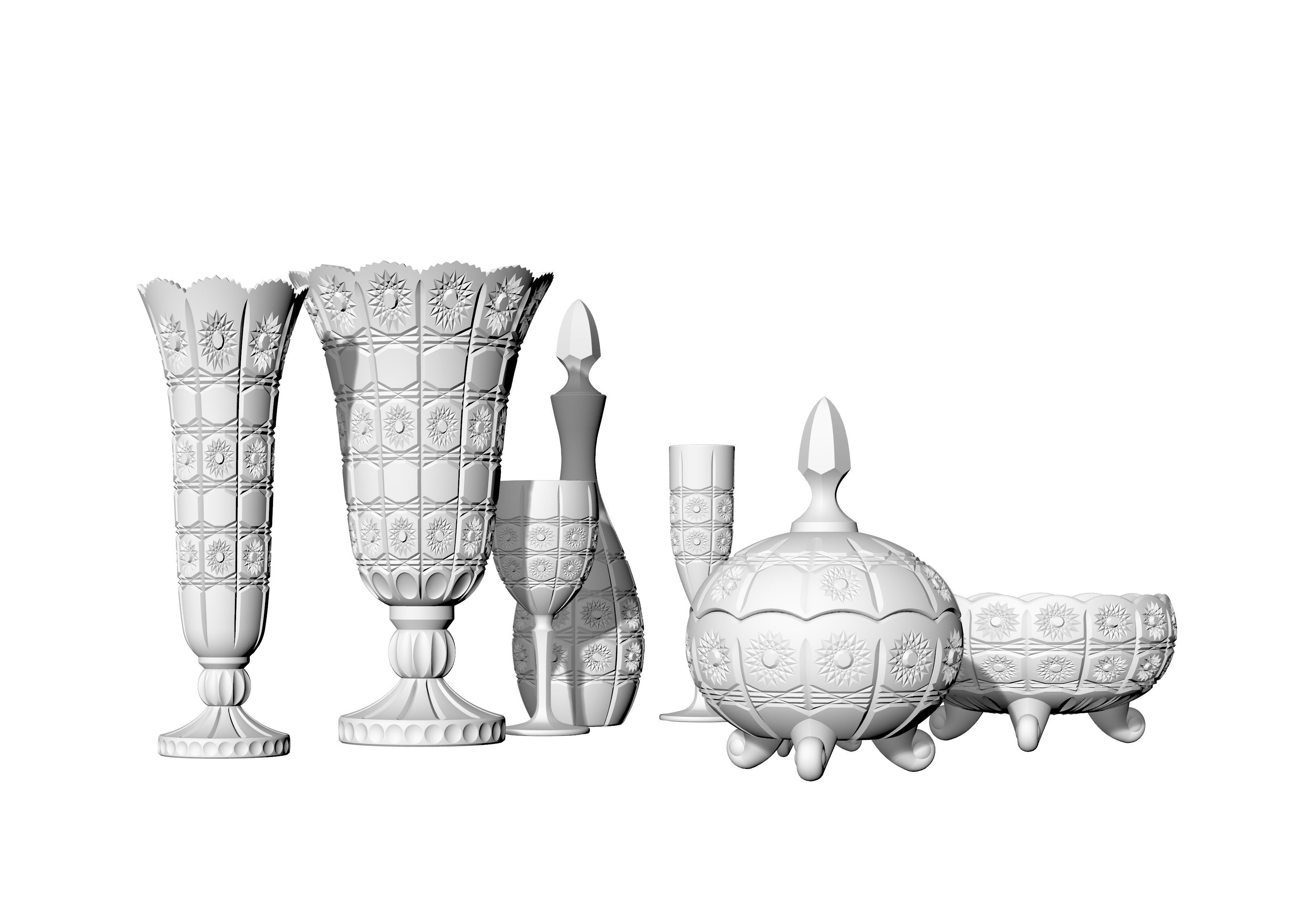 DECORE SET crystal glassware 3D print model_8