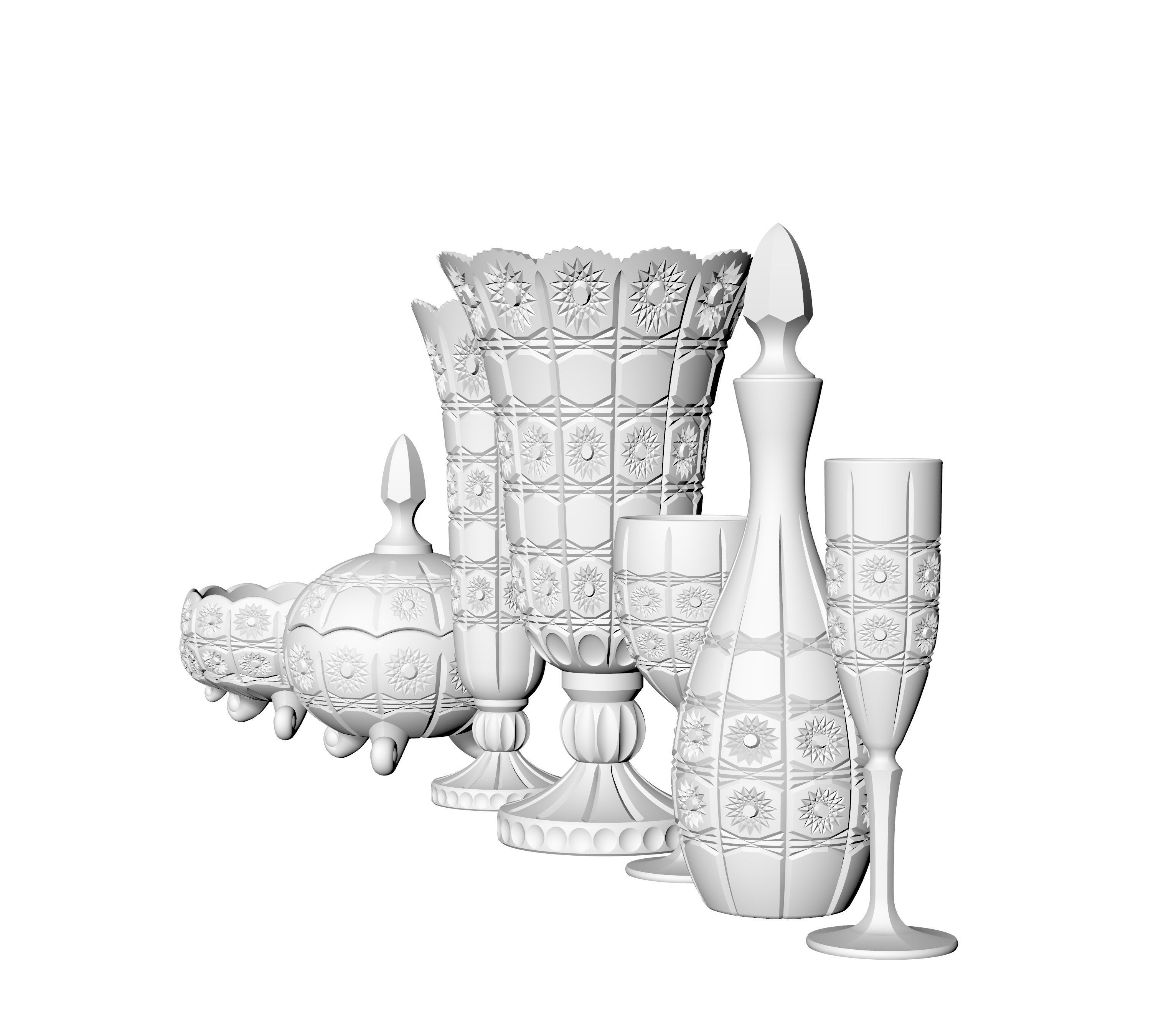 DECORE SET crystal glassware 3D print model_18