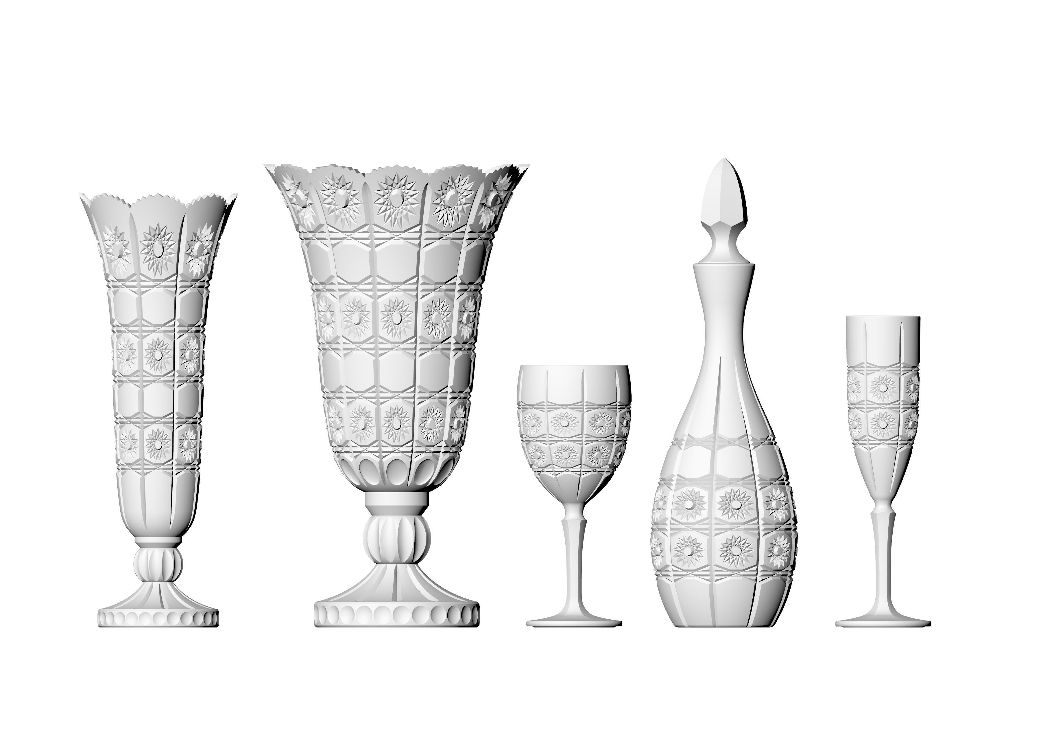 DECORE SET crystal glassware 3D print model_15