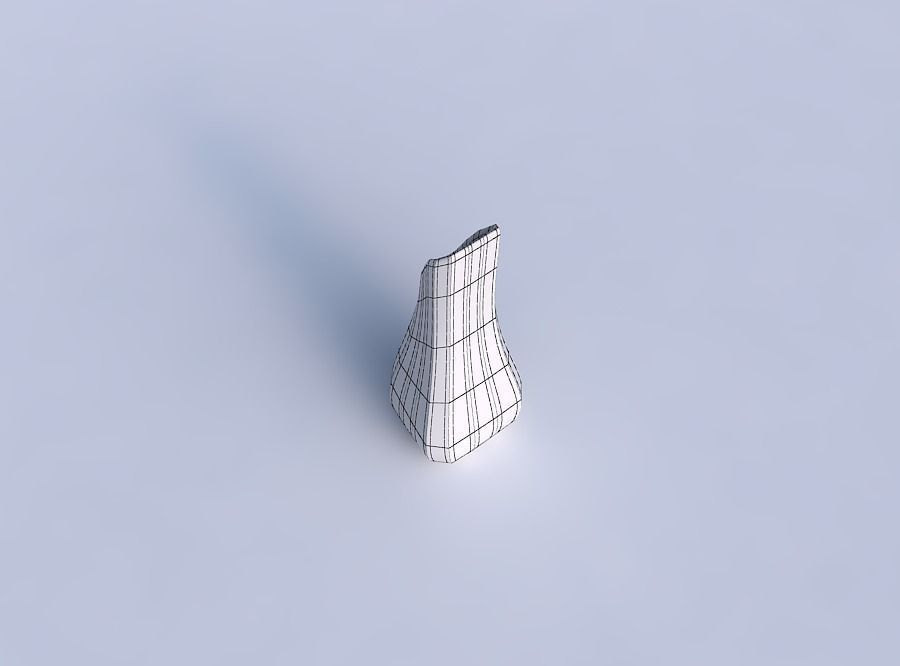 Vase top bent rectangle 2 with bands uniform vertical 3D print model_6