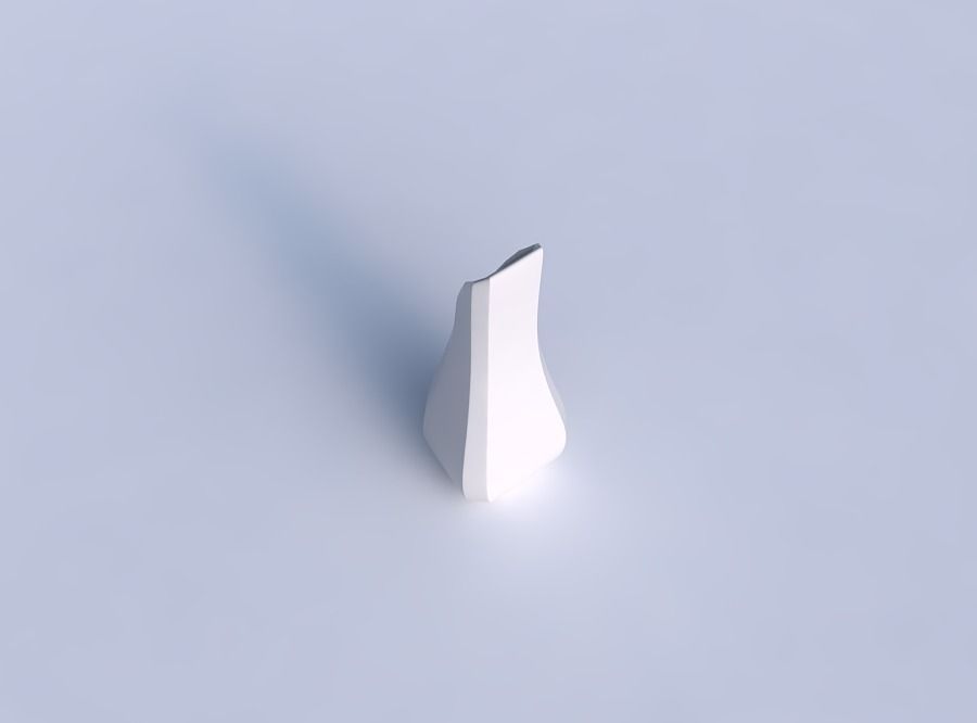 Vase top bent rectangle 2 with bands uniform vertical 3D print model_1