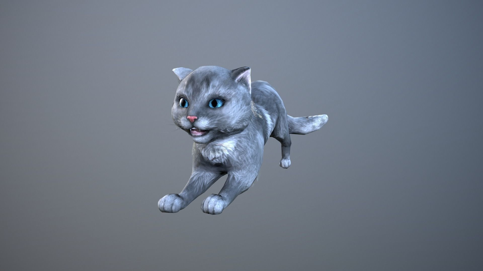 Animated cat Low-poly 3D model_2