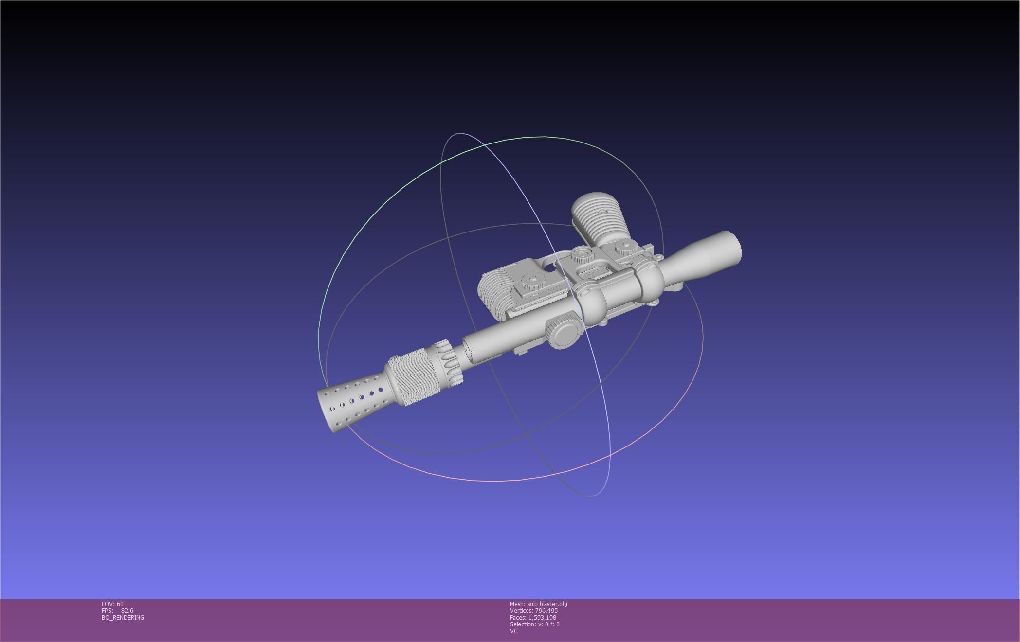 Star Wars Han Solo Blaster Basic Model 3D model_69