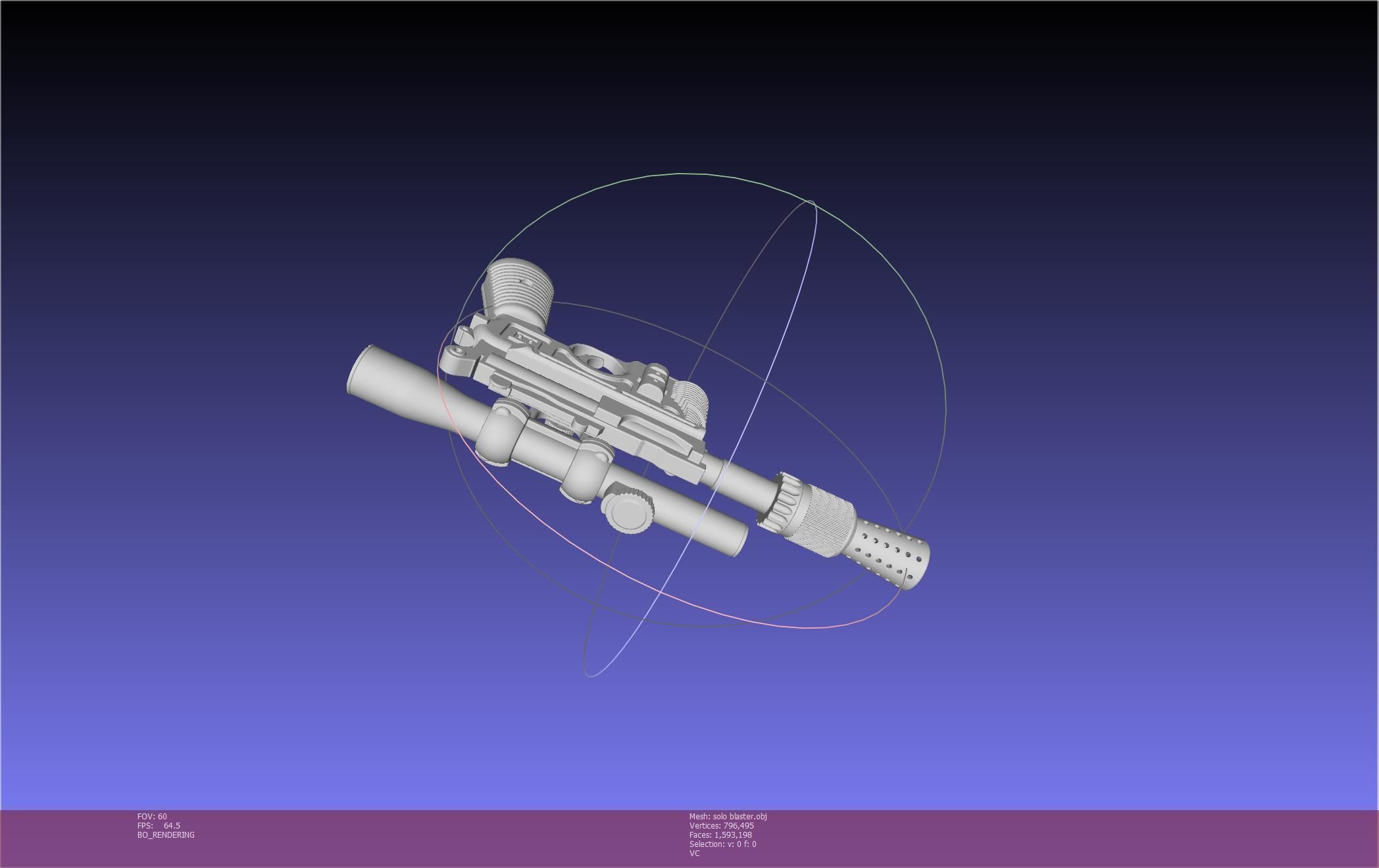 Star Wars Han Solo Blaster Basic Model 3D model_56