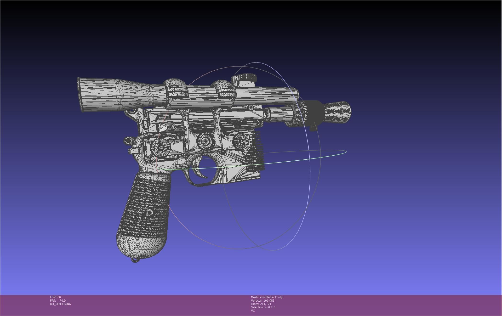 Star Wars Han Solo Blaster Basic Model 3D model_143