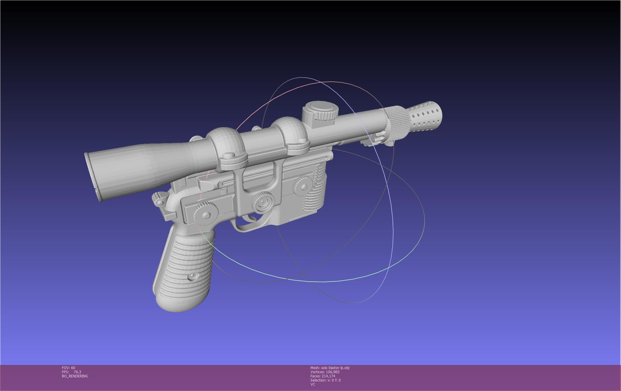 Star Wars Han Solo Blaster Basic Model 3D model_137