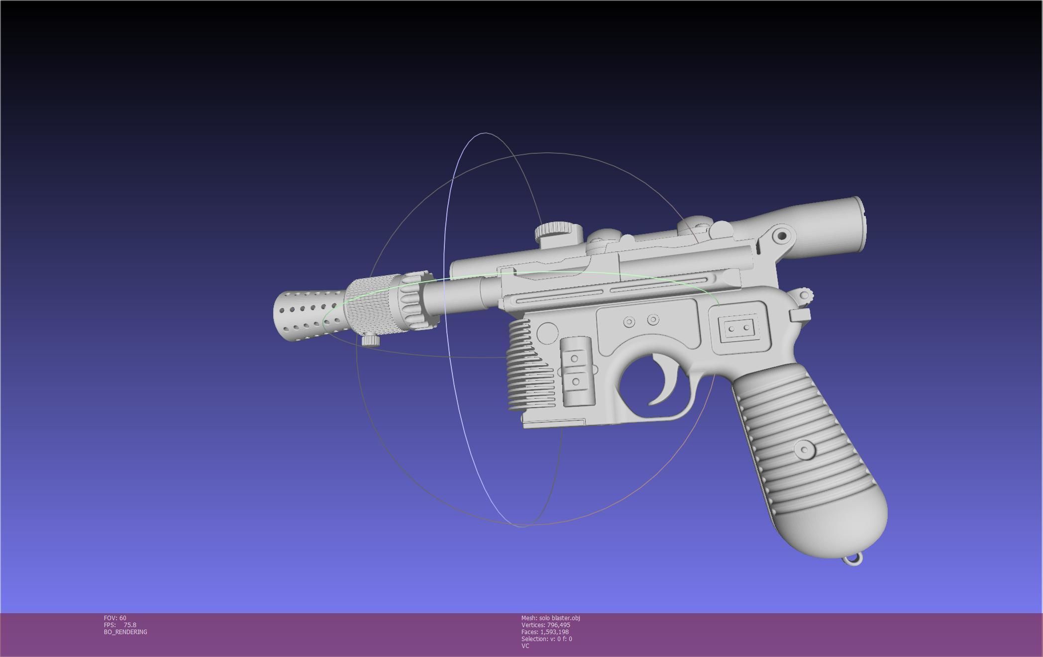 Star Wars Han Solo Blaster Basic Model 3D model_40