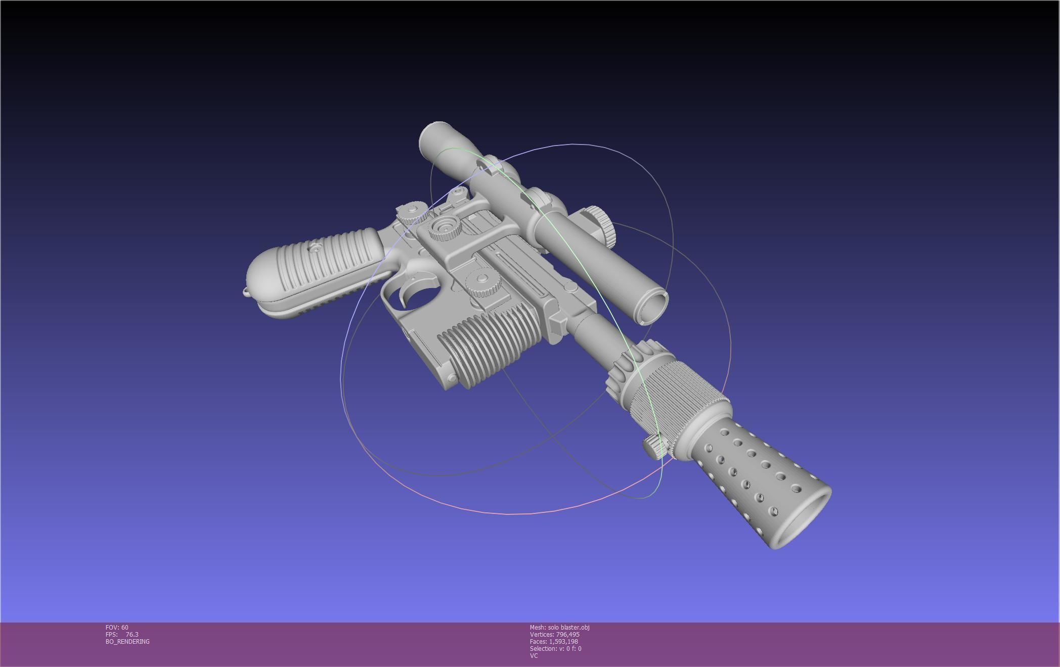 Star Wars Han Solo Blaster Basic Model 3D model_5