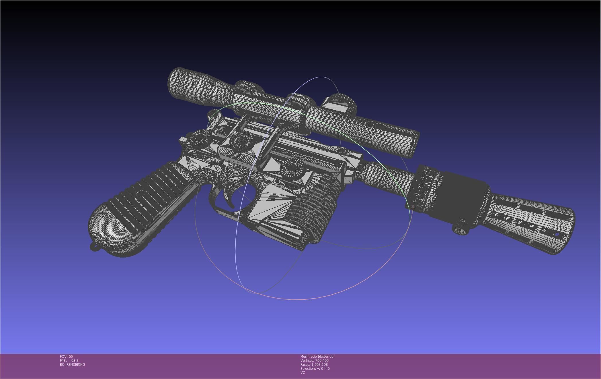 Star Wars Han Solo Blaster Basic Model 3D model_122