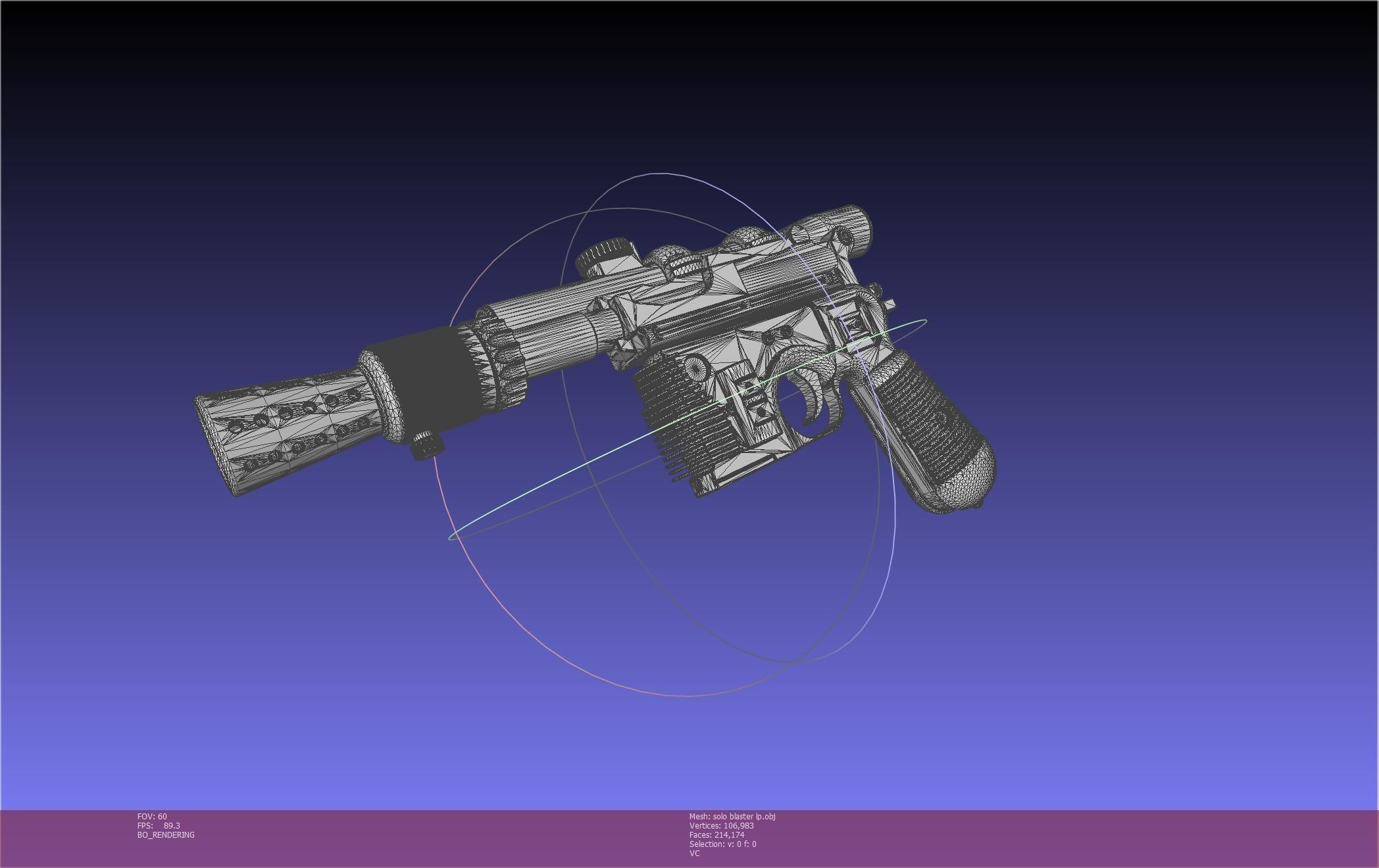Star Wars Han Solo Blaster Basic Model 3D model_142