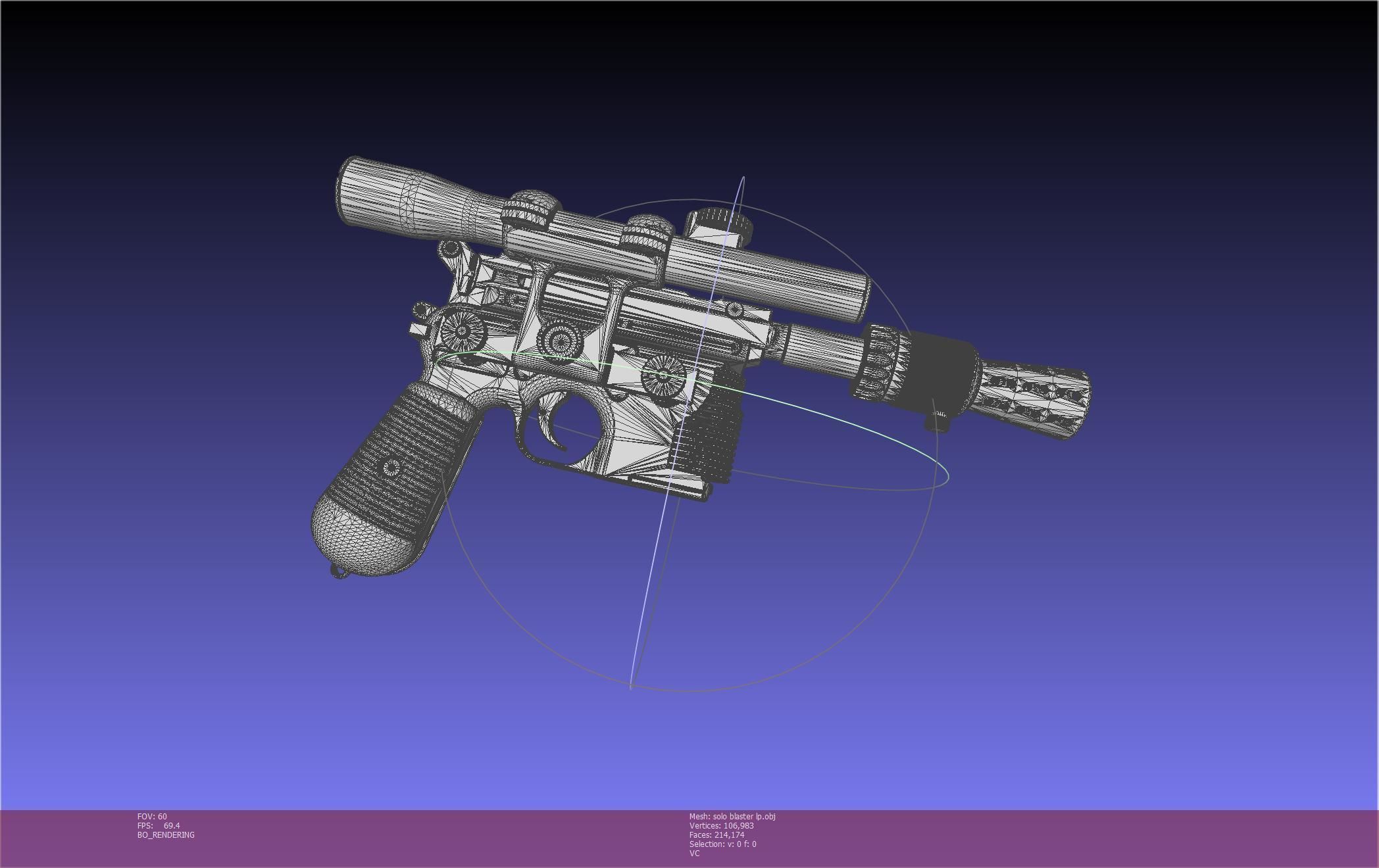 Star Wars Han Solo Blaster Basic Model 3D model_135