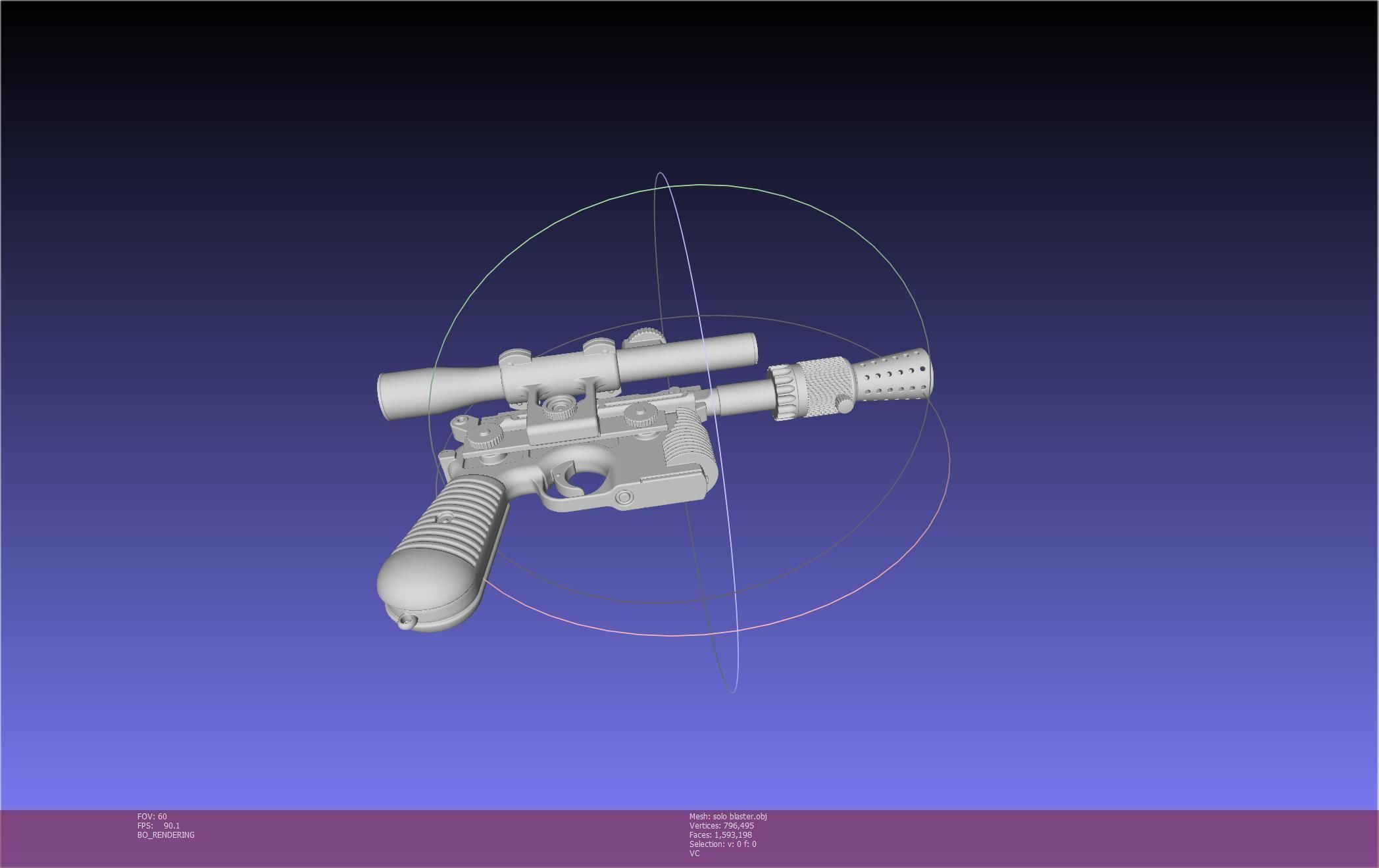 Star Wars Han Solo Blaster Basic Model 3D model_86