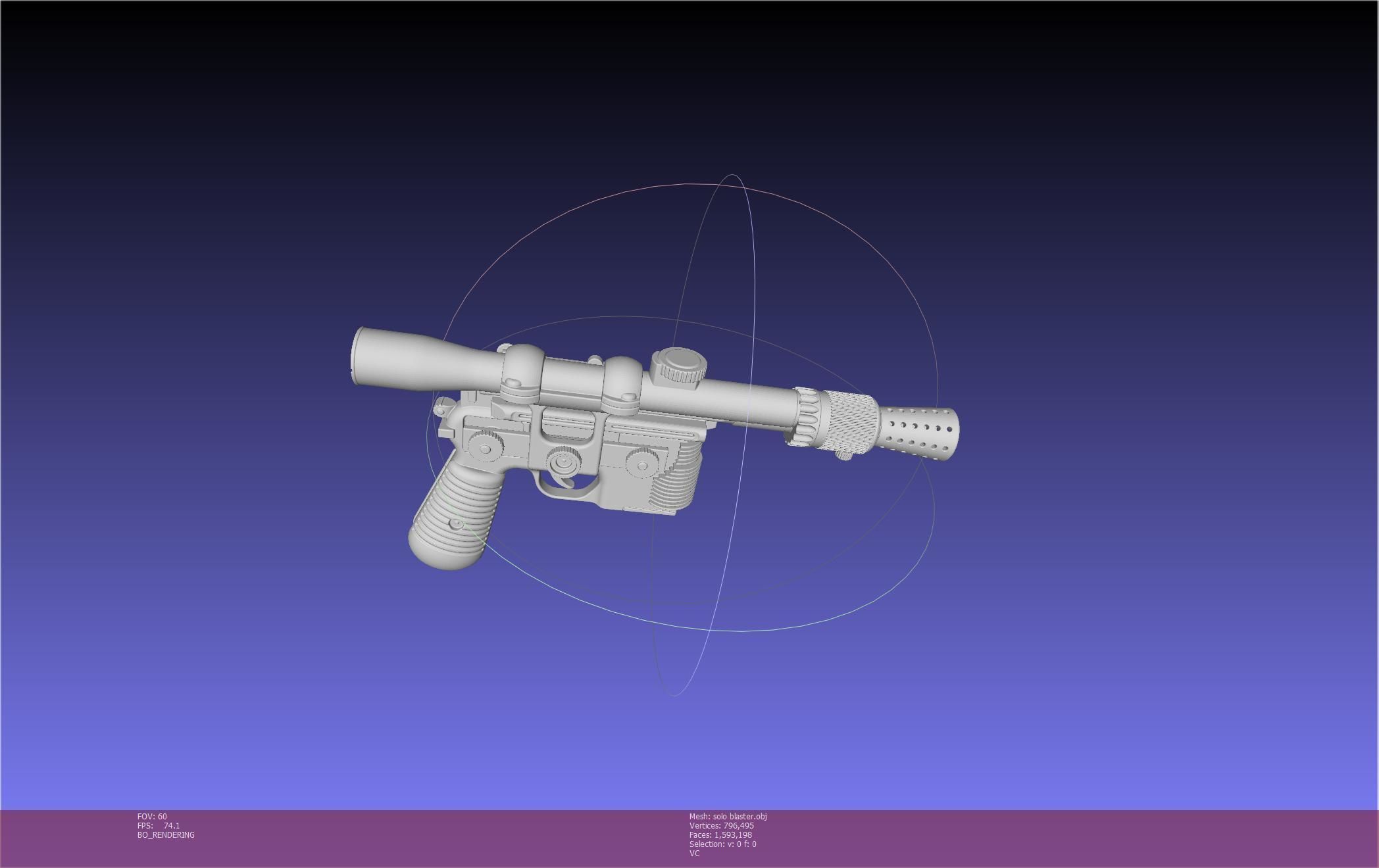 Star Wars Han Solo Blaster Basic Model 3D model_91