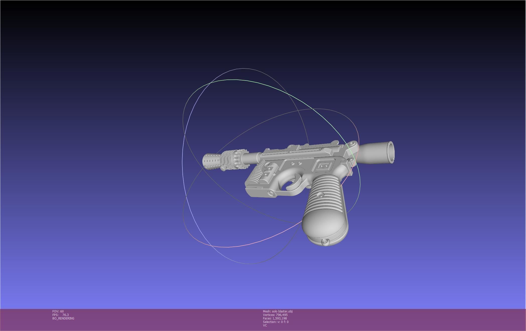 Star Wars Han Solo Blaster Basic Model 3D model_63