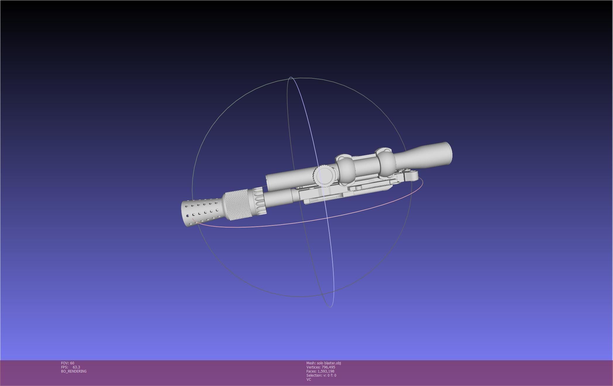 Star Wars Han Solo Blaster Basic Model 3D model_83