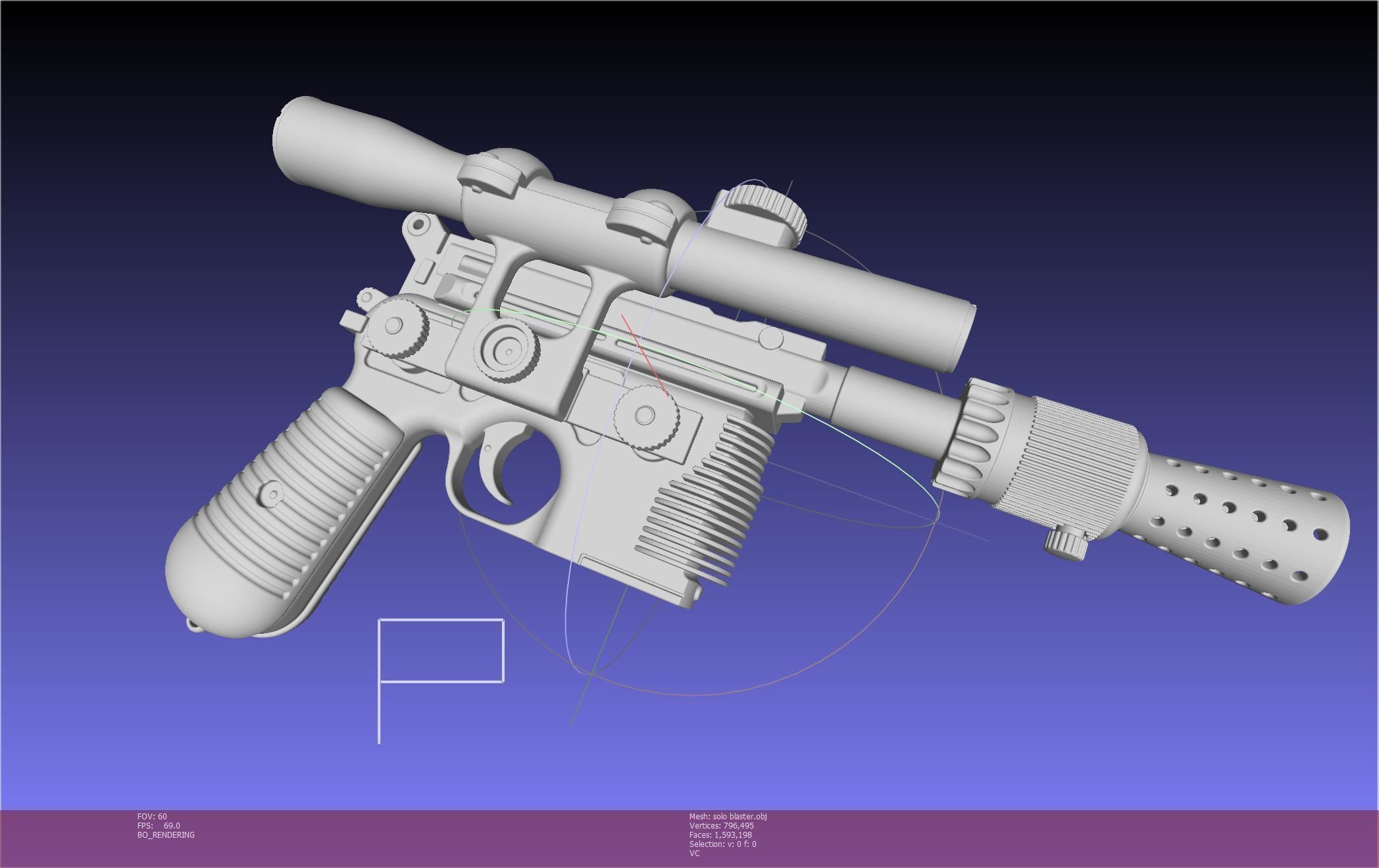 Star Wars Han Solo Blaster Basic Model 3D model_127
